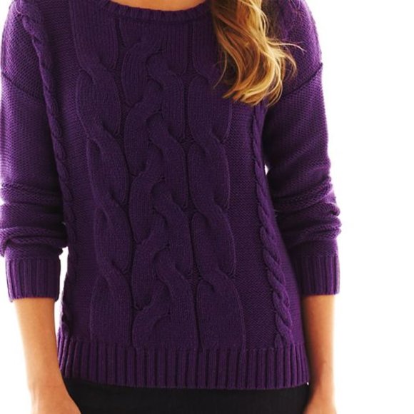 Liz Claiborne Hybrid Grape Sweater - Picture 2 of 3